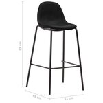 vidaXL Chaises de bar lot de 6 noir tissu