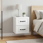 vidaXL Cabinet de chevet mural 2 pc Blanc 34 5 x 33 x 40 cm