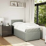 vidaXL Sommier à lattes de lit et matelas Gris clair 80x200 cm Velours