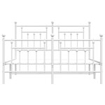 vidaXL Cadre de lit métal sans matelas et pied de lit blanc 140x200 cm
