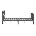 vidaXL Cadre de lit Gris Bois massif 200x200 cm
