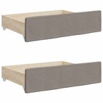 vidaXL Tiroirs de lit 2 Pièces taupe bois d'ingénierie et tissu