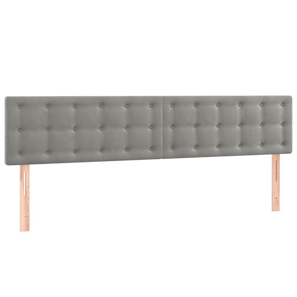 vidaXL Têtes de lit 2 Pièces Gris clair 90x5x78/88 cm Velours
