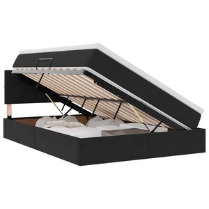 vidaXL Lit de rangement LED avec matelas Noir 140 x 200 cm Velours