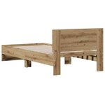 vidaXL Cadre de lit sans matelas avec tête de lit en chêne artisan 75x190 cm