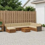 vidaXL Ensemble de canapés d'extérieur 9 pc Naturel et Beige
