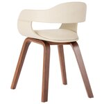 vidaXL Chaise de salle à manger Blanc Bois courbé et similicuir