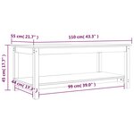 vidaXL Table basse Noir 110x55x45 cm Bois massif de pin