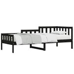 vidaXL Lit de jour sans matelas noir 90x190 cm bois de pin massif