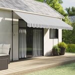 vidaXL Tissu de remplacement de cantonnière d’auvent anthracite blanc