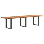 vidaXL Table à manger marron clair bois de chêne massif rectangulaire