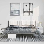 vidaXL Cadre de lit métal sans matelas avec tête de lit noir 193x203cm