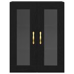 Armoire Murale vidaXL avec Portes en Verre Chêne Noir 69 5x34x90 cm