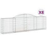 vidaXL Paniers à gabions arqués 8 Pièces 300x30x80/100 cm fer galvanisé