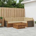 vidaXL Ensemble de canapés d'extérieur 5 pc Naturel et Beige