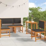 vidaXL Ensemble de banc de jardin 4 Pièces Marron Bois d'acacia massif