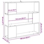 vidaXL Bibliothèque/Séparateur de pièce vieux bois 100x24x94 cm