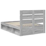 vidaXL Cadre de lit Gris Sonoma 120 x 190 cm Bois de pin massif