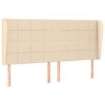 vidaXL Tête de lit avec oreilles Crème 183x23x118/128 cm Tissu
