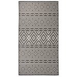 vidaXL Tapis à tissage plat d'extérieur 80x150 cm Rayures noires