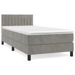 vidaXL Sommier à lattes de lit et matelas Gris clair 90x190 cm Velours