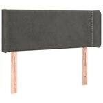 vidaXL Tête de lit avec oreilles Gris foncé 103x16x78/88 cm Velours