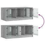 vidaXL Table basse avec portes en verre sonoma gris 102x50x42 cm