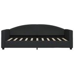 vidaXL Lit de jour avec gigogne et tiroirs noir 90x190 cm tissu