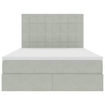 vidaXL Lit avec rangement et LED Gris clair 140 x 200 cm Velours