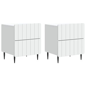 vidaXL Cabinet de chevet 2 pièces Blanc 43 x 34 5 x 49 5 cm
