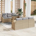 vidaXL Ensemble de canapé de jardin 7 Pièces beige et gris clair