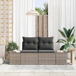 vidaXL Canapé de jardin avec coussin Gris 123 x 62 x 69 cm polyrotin