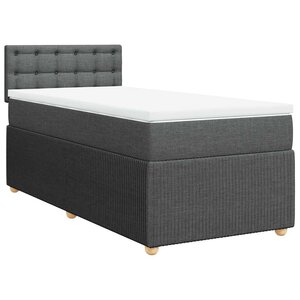 vidaXL Sommier à lattes de lit et matelas Gris foncé 90x190 cm Tissu