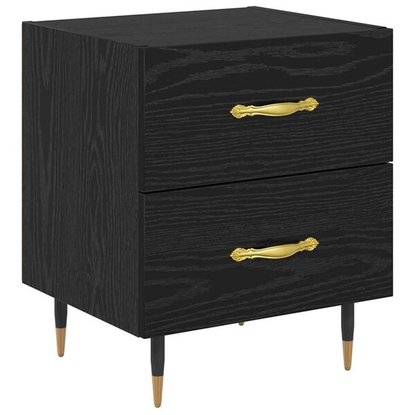 vidaXL Cabinet de chevet avec tiroir Chêne noir 40 x 35 x 47 5 cm