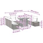 vidaXL Ensemble de salle à manger pour jardin 10 Pièces Gris  Marron