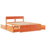 vidaXL Cadre de lit sans matelas cire marron 135x190cm bois pin massif