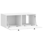 vidaXL Meuble TV mural Montage mural Blanc brillant 78 5 x 41 x 30 cm