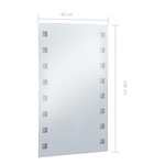 vidaXL Miroir mural à LED pour salle de bains 60x100 cm