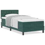 vidaXL Lit à ressorts avec matelas Vert foncé 90 x 190 cm tissu