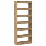 vidaXL Bibliothèque chêne artisanal 80 x 30 x 198 cm Bois d'ingénierie