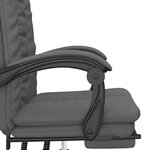 vidaXL Fauteuil inclinable de bureau Gris foncé Tissu