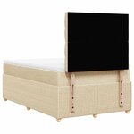 vidaXL Sommier à lattes de lit avec matelas Crème 120x200 cm Tissu