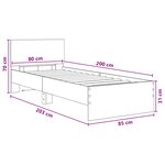 vidaXL Cadre de lit avec bandes LED Chêne Sonoma Bois d'ingénierie