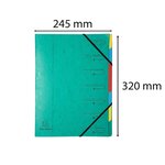 Trieur agrafé avec élastiques 7 compartiments Vert x 12 EXACOMPTA