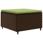 vidaXL Salon de jardin avec coussins 7 Pièces marron résine tressée