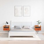 vidaXL Table de chevet avec tiroir 2 Pièces Marron cire 38 x 36 x 29 5 cm