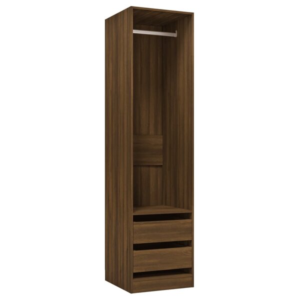 vidaXL Armoire avec tiroirs Chêne marron 50x50x200cm Bois d'ingénierie