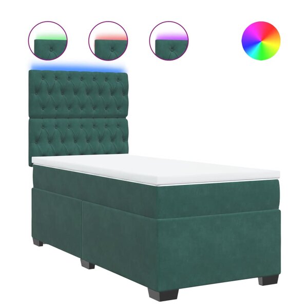 vidaXL Sommier à lattes de lit avec matelas Vert foncé 100x200 cm