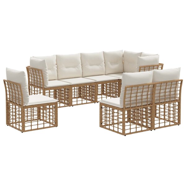vidaXL Ensemble de canapés d'extérieur Naturel Polyester