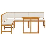 Set de jardin 4 pièces avec coussins en bois d'acacia